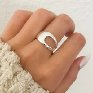 925 Sterling Silver Chunky Bold Statement Ring Minimalist Wrap Ring